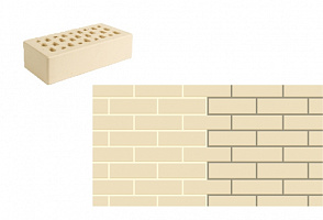 Кирпич одинарный лицевой пустотелый «Слоновая кость» М 150 с толщиной наружной стенки 20 мм