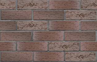 Клинкер фасадный темно-терракотовый флэш Брюгге береста