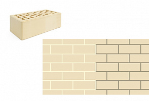 Кирпич утолщенный рядовой пустотелый «Слоновая кость» М 150